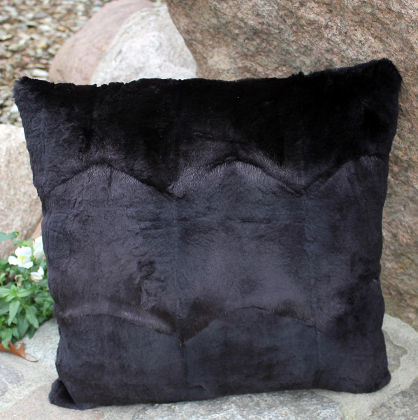 Fur cushion rabbit with filling 40 x 40 cm Dark Brown