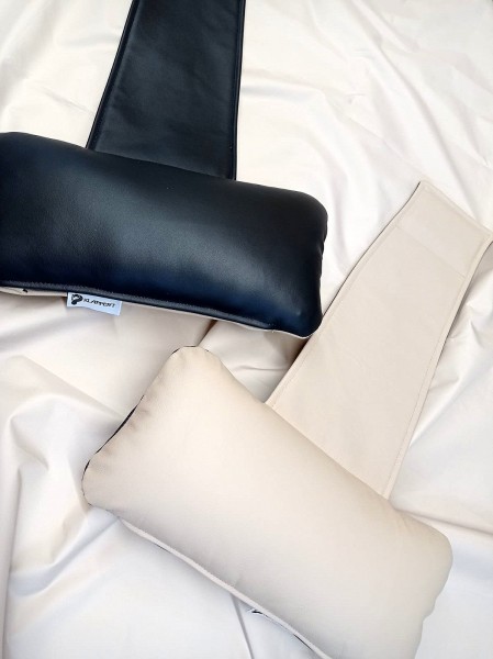 Doubleflex Leather Patch Pillow Two Tone