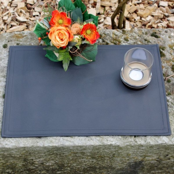 Leather placemat with non-slip underside